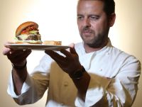 BA Chef Mark Tazzioli with the BA Burger