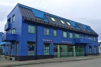 They are trying to make everything in Sortland blue. This is the civic centre