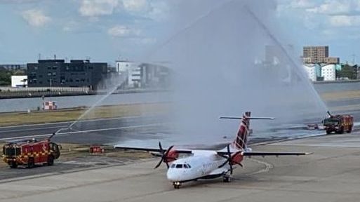 Seen here at the recent Dundee inaugural, Loganair is now the second largest operator into LCY in terms of routes, with services to Glasgow, and as noted, now Belfast City.