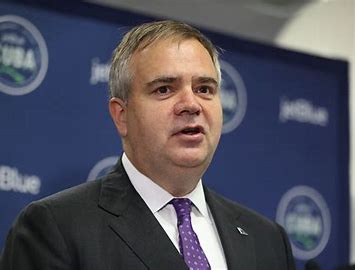 Robin Hayes, CEO JetBlue at WAF ExCeL in 2021. But the airline does not fly to Amsterdam. Will he attend?