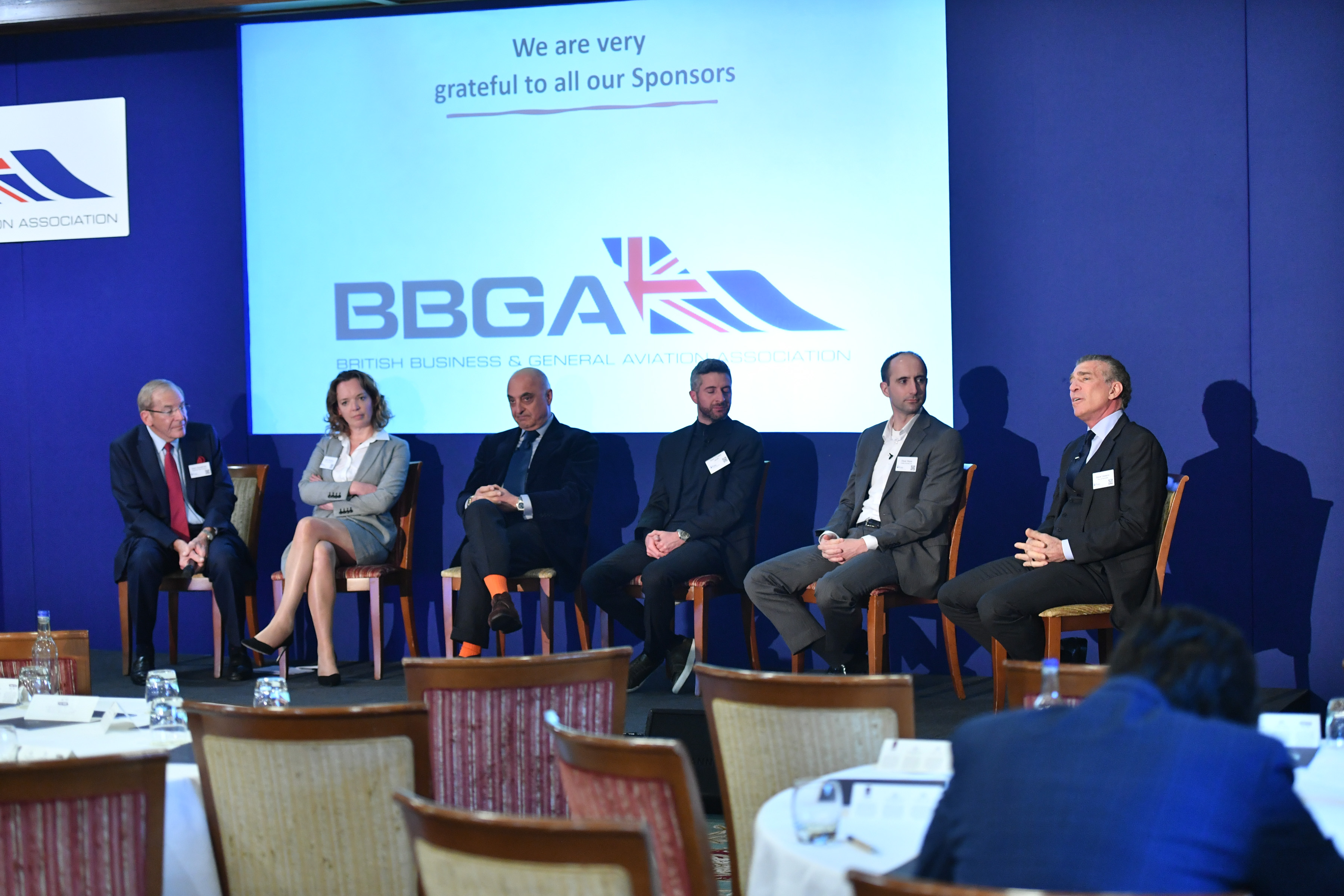 L to R: Steve Varsano, CEO, The Jet Business; Alireza Ittihadieh, CEO, Freestream Aviation; Sean O’Leary, Sales Director, JetCraft; and Oliver Stone, Managing Director, Colibri Aircraft, at Luton Hoo for a lively debate on aircraft trading.